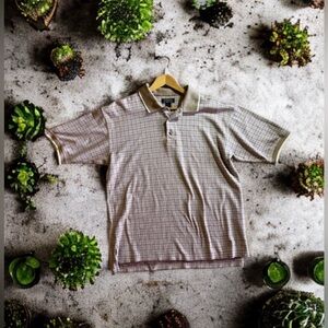 Vintage BOGARI STUDIO/Designed in Italy—Blue & Tan Polo Size XL